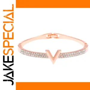 V-Shaped Stainless Steel Crystal Bangles