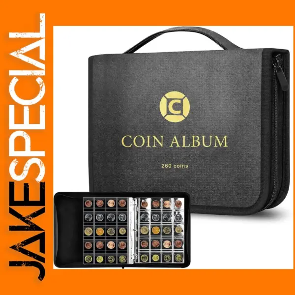 Coin Collection Album with 260 Pockets