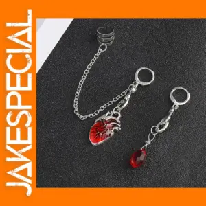Gothic Heart Huggie Earrings for Women