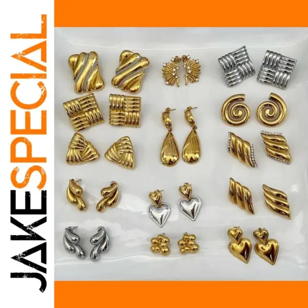 Trendy Waterproof Stainless Steel Stud Earrings