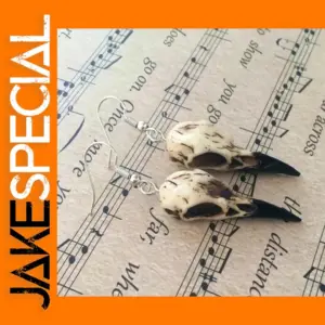 Raven Skull Dangle Earrings for Women