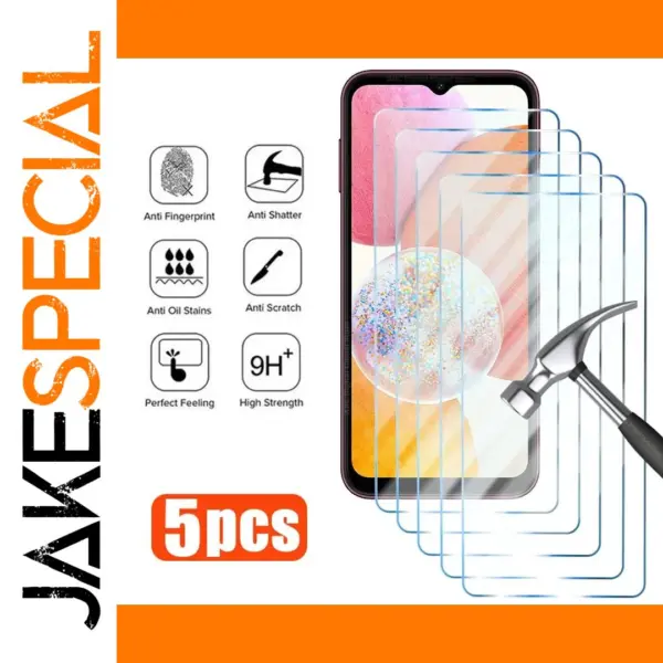 5PCS Tempered Glass Protectors for Samsung Devices