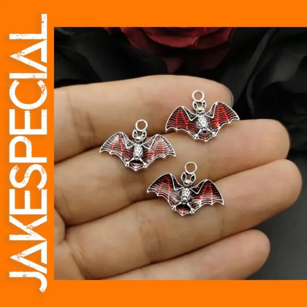 10pcs Vampire Bat Charms for DIY Jewelry