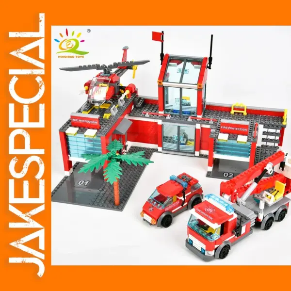 756pcs Fire Station Building Blocks Set