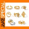 Classic Stainless Steel Geometric Rings for Women
