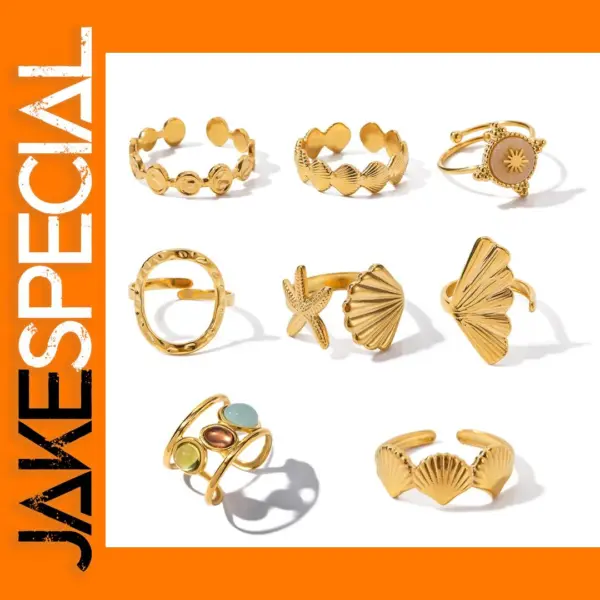 Classic Stainless Steel Geometric Rings for Women
