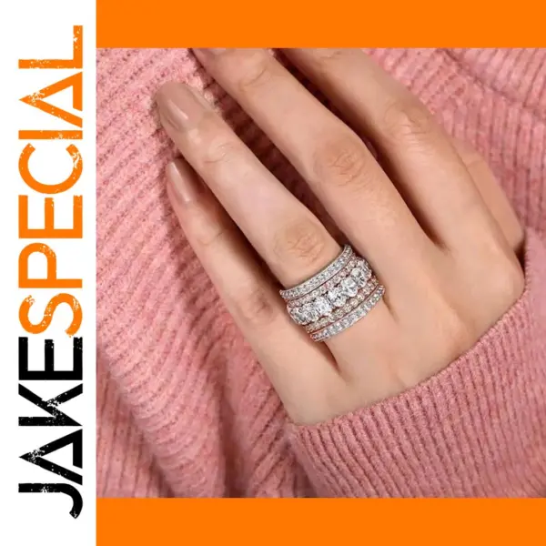 Geometric Cubic Zirconia Women's Wedding Ring