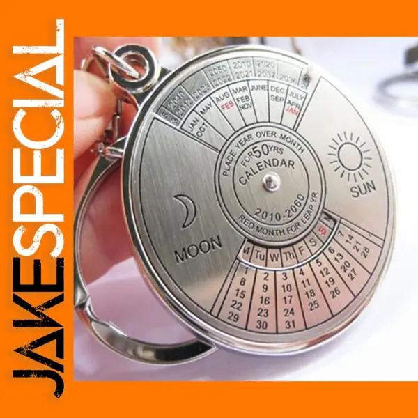 50-Year Perpetual Calendar Keyring Silver