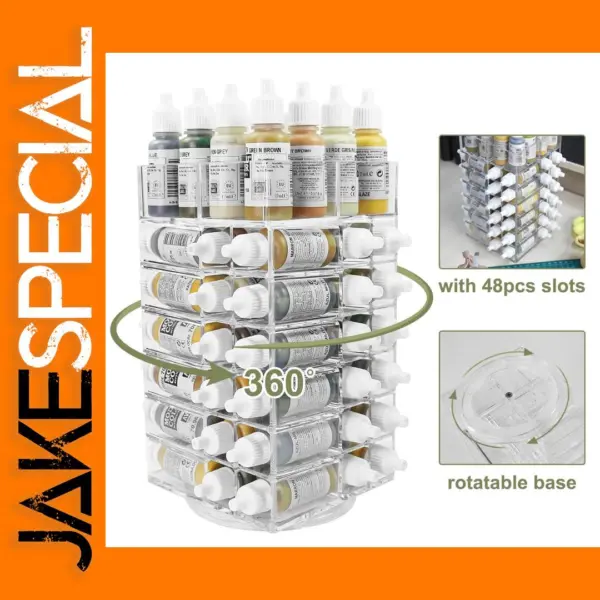 Rotating Paint Bottle Organizer with 48 Slots