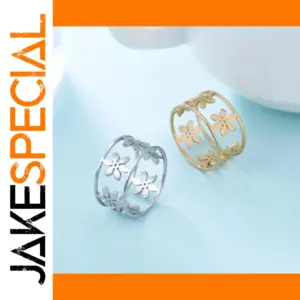 Romantic Flower Stainless Steel Ring for Women