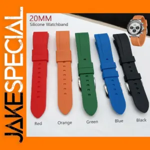 20mm Silicone Rubber Watch Strap for Men