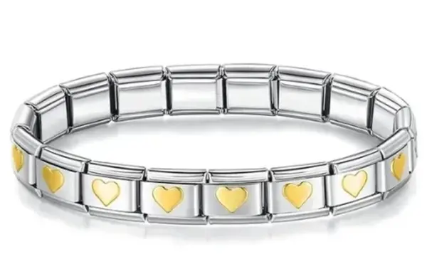 Fashion Star Love Charm Bracelet in Gold Blue - Image 29