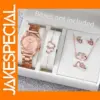 6PC Women's Watch Jewelry Set Rose Gold V248