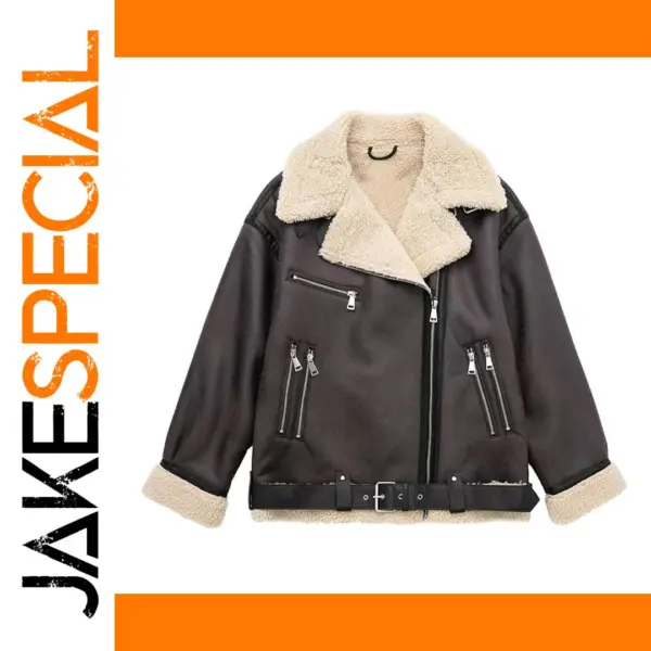Women’s Faux Fur Winter Jacket with Zipper