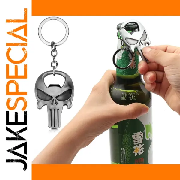 Vintage Skull Metal Keychain Bottle Opener