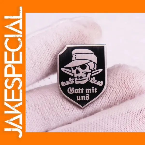 God with Us Skull Enamel Brooch Pin