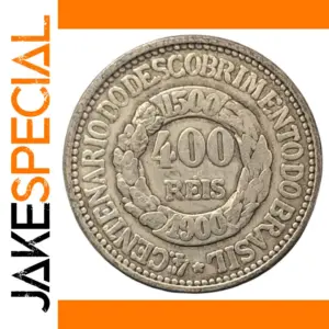 1900 Brazil 400 Reis Vintage Coin Replica