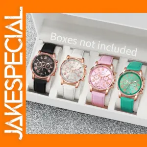 4PCS Multi Color Quartz Watches Set V248