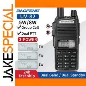 Baofeng UV-82 Portable Dual PTT Walkie Talkie