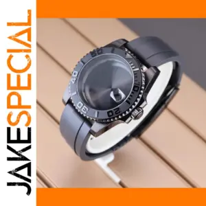 40mm Black Watch Case with Rubber Strap