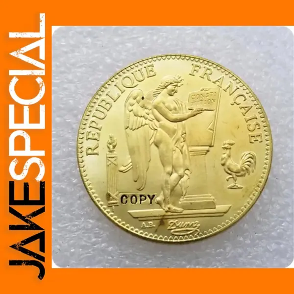 Gold Brass Replica 100 Francs Coin Copy