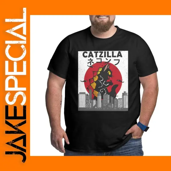 Vintage Catzilla Japanese Sunset Cat T-Shirt