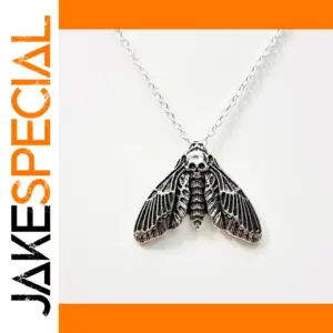Gothic Moth Skull Pendant Necklace
