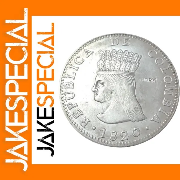 1820 Colombia 8 Reales Silver Replica Coin
