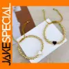 Gold Plated Couples Beaded Bracelets Set