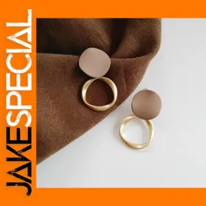 Vintage Matte Brown Drop Earrings for Women