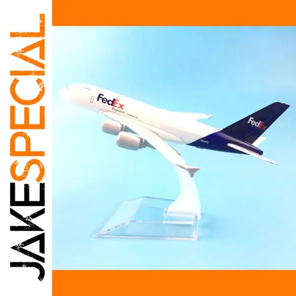 A380 FedEx Express Model Plane with Stand