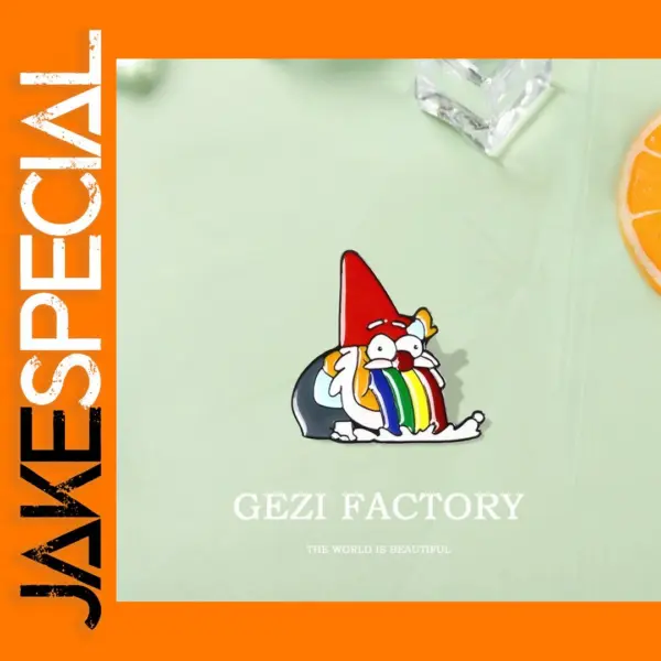 Rainbow Vomit Dwarf Enamel Pins Set of 2