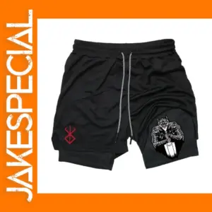 Men's Anime Gym Shorts Bilayer Quick Dry