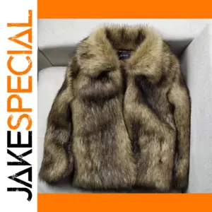 Men's Faux Raccoon Fur Winter Coat
