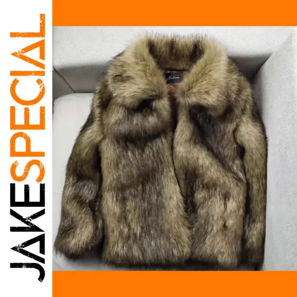 Men's Faux Raccoon Fur Winter Coat
