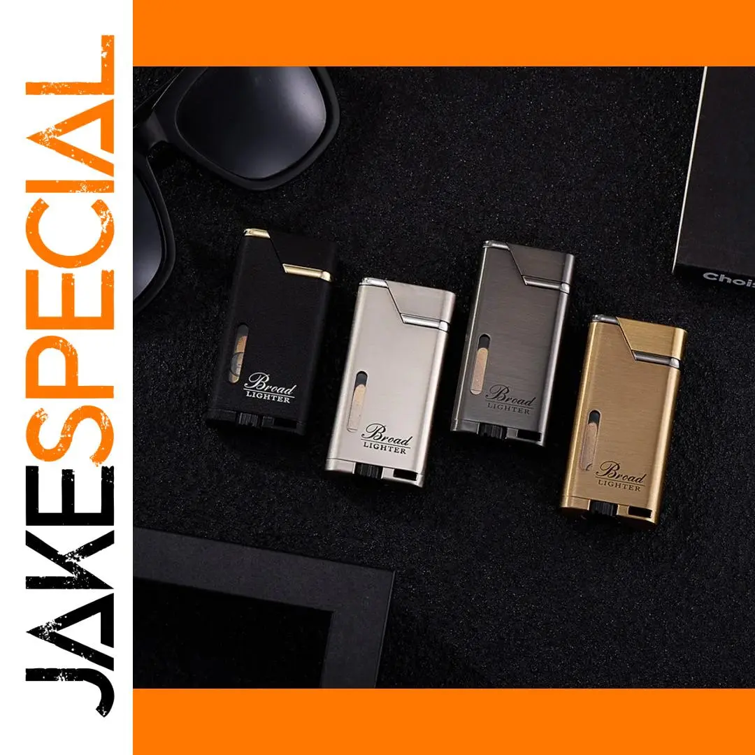 Windproof Metal Cigar Lighter Jet Torch Gas Flames 1 Windproof Metal Cigar Lighter Jet Torch Gas Flames