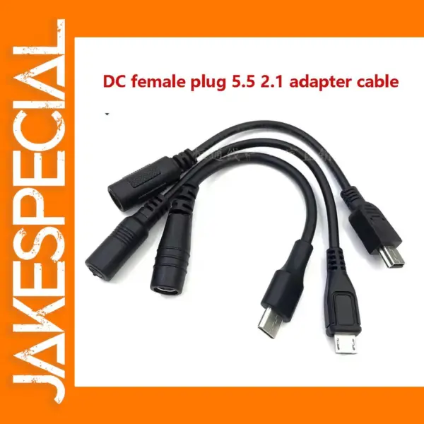 DC Power Adapter Cable 5.5x2.1mm to Micro/Mini/Type C