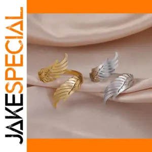 Angel Wing Adjustable Stainless Steel Ring