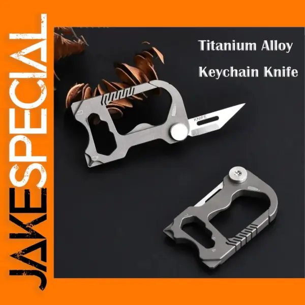 Titanium Alloy Folding Knife Keychain Tool
