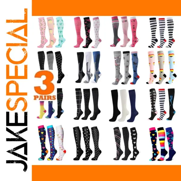 3 Pairs Compression Socks for Men and Women