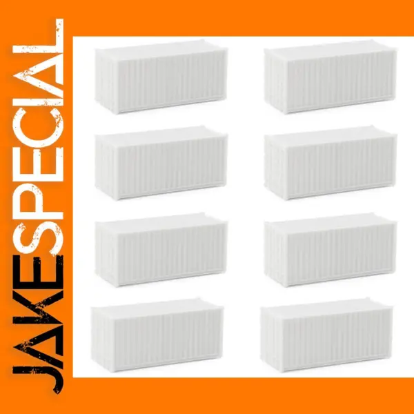8pcs 1:87 HO Scale Blank Shipping Containers