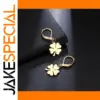 Clover Design Stainless Steel Dangle Earrings