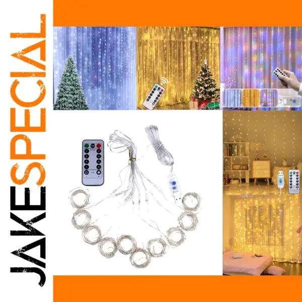 LED USB Curtain Fairy Lights with Remote Control