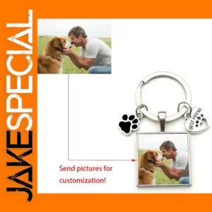 Custom Photo Keychain with Dog Design