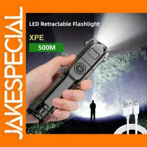 Rechargeable USB LED Flashlight 100,000 Lumens