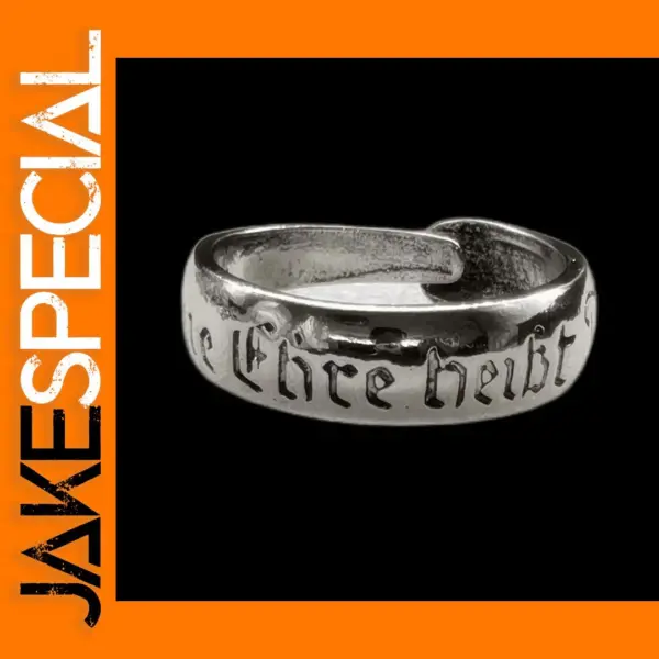 German WWII Style Engraved Metal Ring