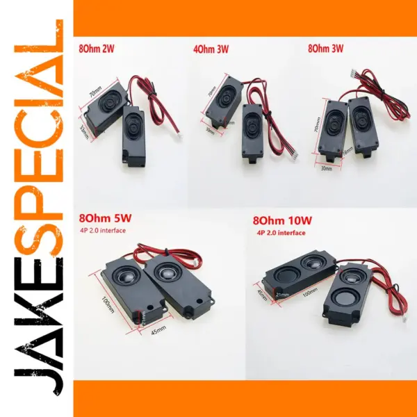 Portable Rectangle Computer Speakers 4Ω/8Ω, 3-10W