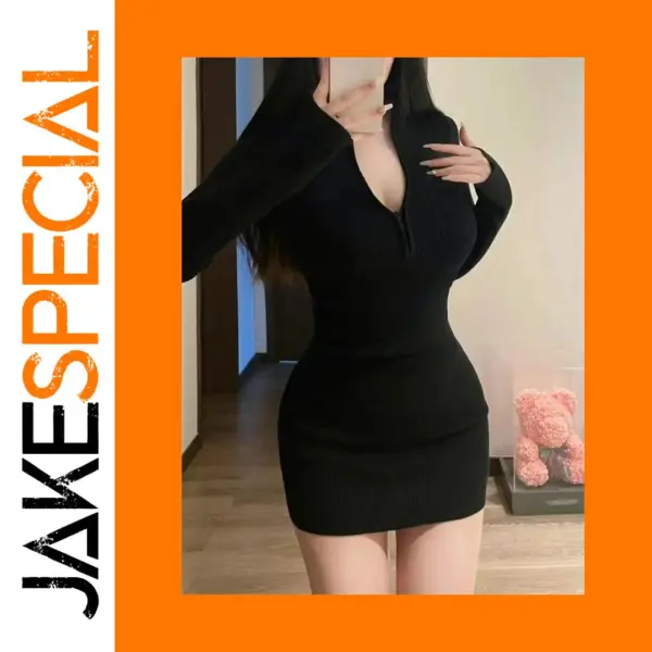 Black Mini Bodycon Dress for Women