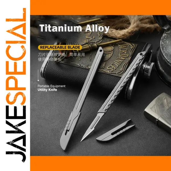 Titanium Alloy Folding Utility Knife with Blades