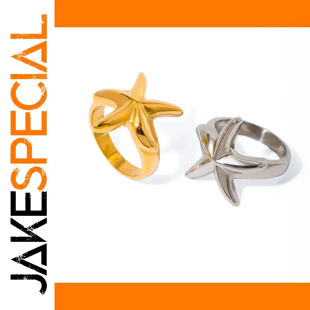 Stainless Steel Starfish Ring for Women 1 Stainless Steel Starfish Ring for Women